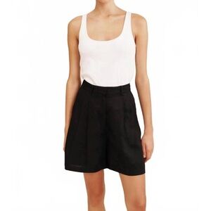 Posse Black Linen-Blend marchello Shorts xs